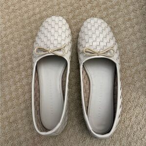 Freda Salvador Roma Round Tor Ballet Woven Flat Cream 5.5